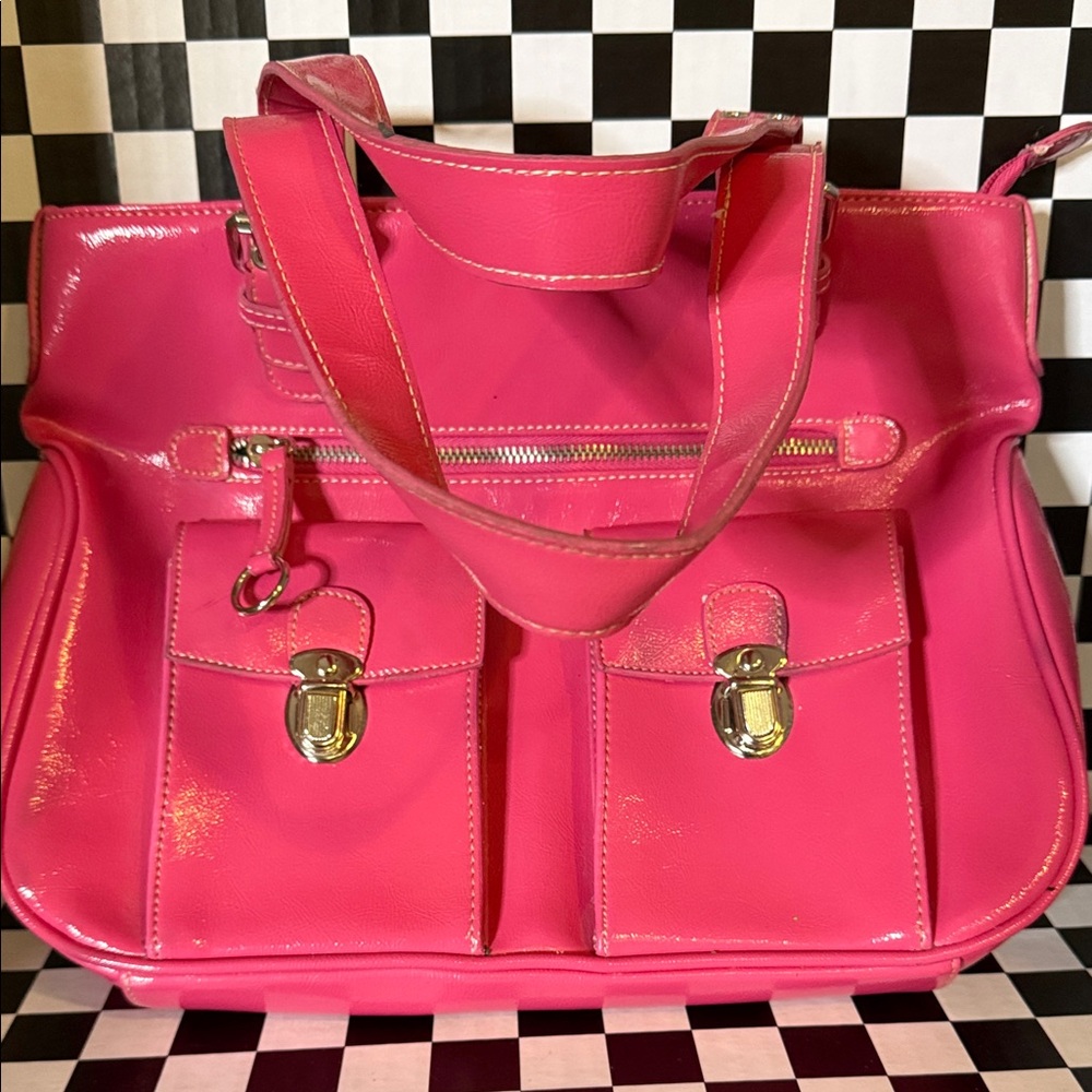 Barney New York Vintage Pink Leather Handbag